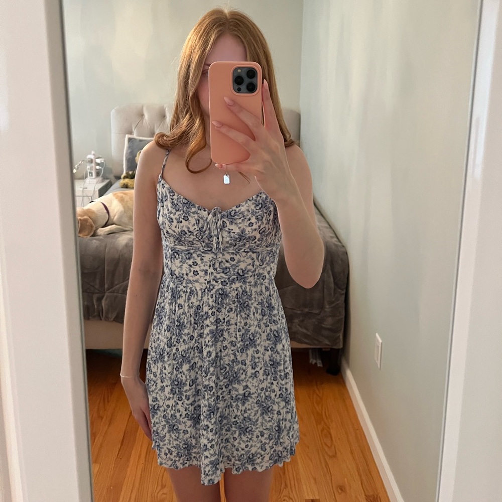 Garage Blue and White Mini Sundress